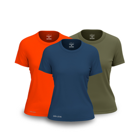 Kit 3 FitneSmart Women's Technology T-Shirts - Anti-Sweat