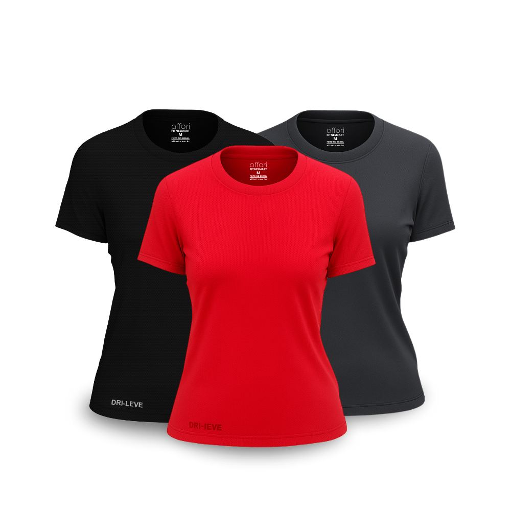 Set of 3 dry fit t-shirts for women for the gym – anti-sweat