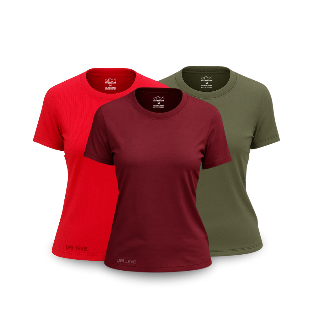 Set of 3 dry fit t-shirts for women for the gym – anti-sweat