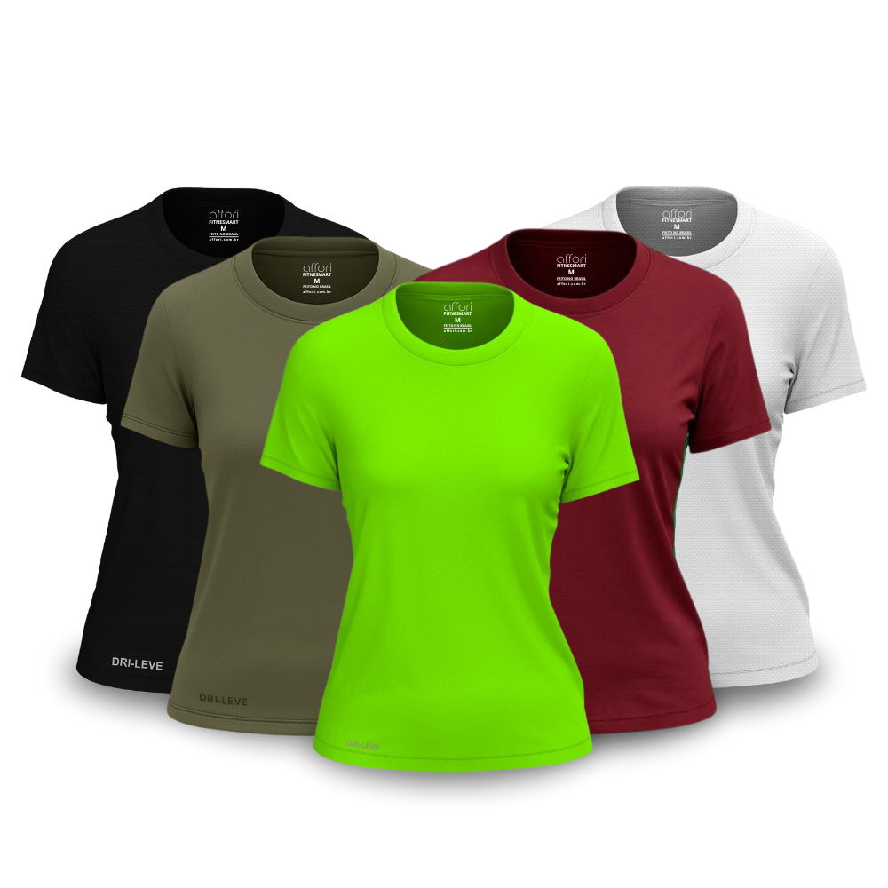 Pack of 5 Women's Dry Fit T-Shirts for the Gym – Anti-Sweat
