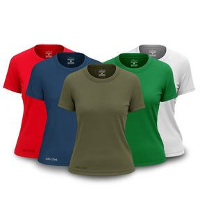 Pack of 5 Women's Dry Fit T-Shirts for the Gym – Anti-Sweat